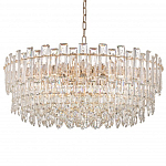 Круглая люстра с хрустальными подвесками на золотистом каркасе Gorgeous Crystal Light варинант исполнения - 9 | Loft Concept в Тюмени