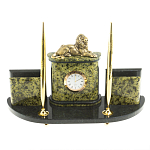 Настольный письменный набор из змеевика и бронзы с декором в виде льва Successful Leader варинант исполнения - 1 | Loft Concept в Тюмени