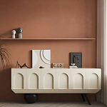 Дизайнерский комод с фактурным фасадом и чёрной ножкой в форме шара Samanta варинант исполнения - 4 | Loft Concept в Тюмени