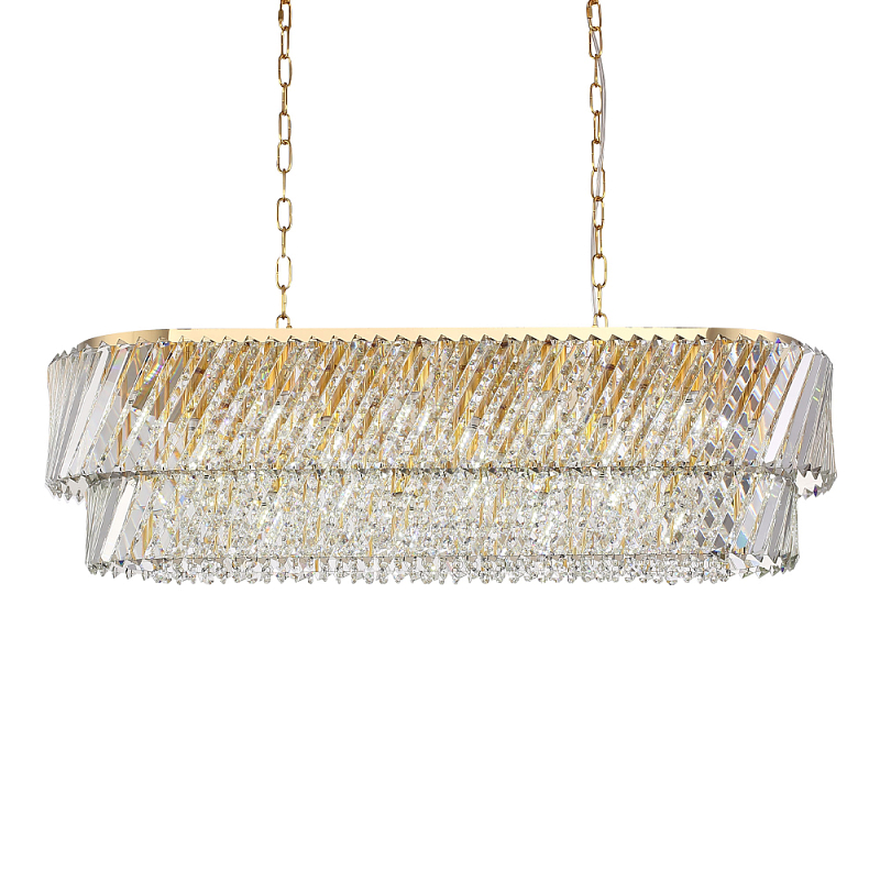 Люстра овальная в классическом обрамлении Light Connoisseurs Beauty Прозрачное Стекло Латунь в Тюмени | Loft Concept 