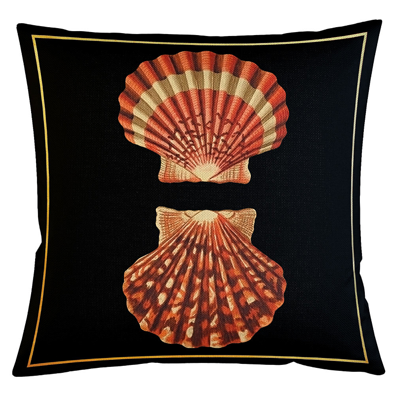 Декоративная подушка Scallop Бежевый Черный Декоративная подушка Scallop Бежевый Черный в Тюмени | Loft Concept