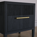 Прикроватная Тумбочка Primo с двумя ящиками Черный дуб варинант исполнения - 4 | Loft Concept в Тюмени