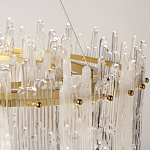 Люстра круглая с прозрачными стержнями разной длины Textured Glass Chandelier варинант исполнения - 7 | Loft Concept в Тюмени