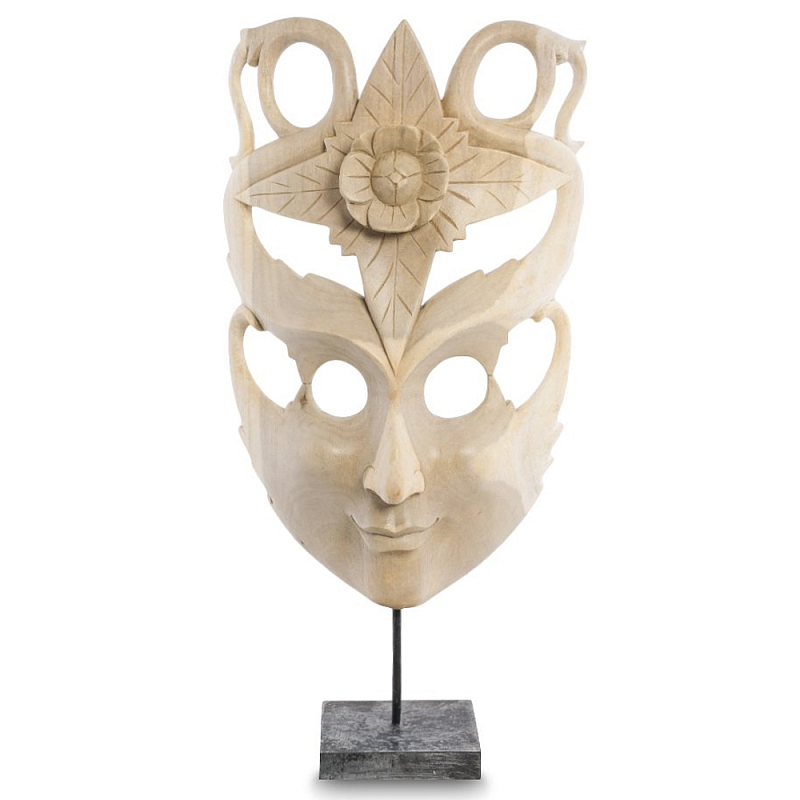 Маска ручной работы деревянная с резьбой Mask of Happiness Бежевый Маска ручной работы деревянная с резьбой Mask of Happiness Бежевый в Тюмени | Loft Concept