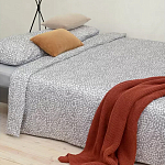 Постельное белье серого цвета с рисунком 200х220 см Blossom Essence варинант исполнения - 5 | Loft Concept в Тюмени