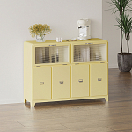 Дизайнерский комод с  2-мя рельефными откидными дверками из стекла Mikko варинант исполнения - 1 | Loft Concept в Тюмени