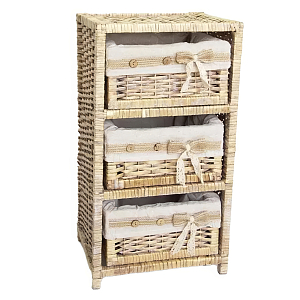 Стеллаж для детской с плетенным выдвижными корзинами Bow