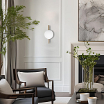 Бра с золотым основанием и белым плафоном в форме шара Bubble варинант исполнения - 6 | Loft Concept в Тюмени