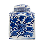 Ваза с крышкой в китайском стиле Oriental Blue & White Ornament Vases варинант исполнения - 2 | Loft Concept в Тюмени