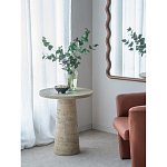 Столик приставной с круглой столешницей Textured Cream Table варинант исполнения - 7 | Loft Concept в Тюмени