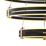 Люстра светодиодная с 3-мя плафонами в форме колец из акрила и алюминия с пультом для регулировки света Ring Horizontal Anthracite варинант исполнения - 4 | Loft Concept в Тюмени