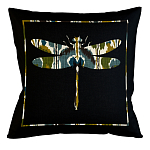 Подушка декоративная стрекоза сине-зелёный орнамент Ikat Pattern варинант исполнения - 1 | Loft Concept в Тюмени