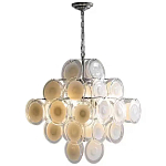 Люстра  с каскадом из круглых декоративных элементов  White Clear Glass Chandelier варинант исполнения - 1 | Loft Concept в Тюмени