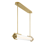 Подвесной светильник линейный золотого цвета с длинной цилиндрической стеклянной трубкой Eurofase варинант исполнения - 4 | Loft Concept в Тюмени