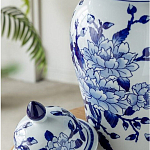 Ваза с крышкой и синим цветочным узором Blue & White Ornament  варинант исполнения - 6 | Loft Concept в Тюмени