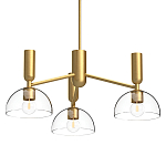 Люстра с 3-мя прозрачными полусферическими плафонами из стекла Alora Mood варинант исполнения - 1 | Loft Concept в Тюмени