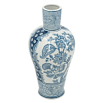 Ваза с голубым цветочным рисунком 43 см Blue & White Ornament варинант исполнения - 1 | Loft Concept в Тюмени