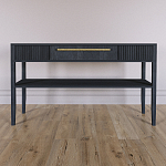 Дизайнерская Консоль с полкой и ящиком Primo Черный дуб варинант исполнения - 1 | Loft Concept в Тюмени