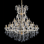 Люстра многоярусная с 53-мя лампочками и прозрачными хрустальными подвесками на основании золотого цвета Crystal lamps варинант исполнения - 1 | Loft Concept в Тюмени