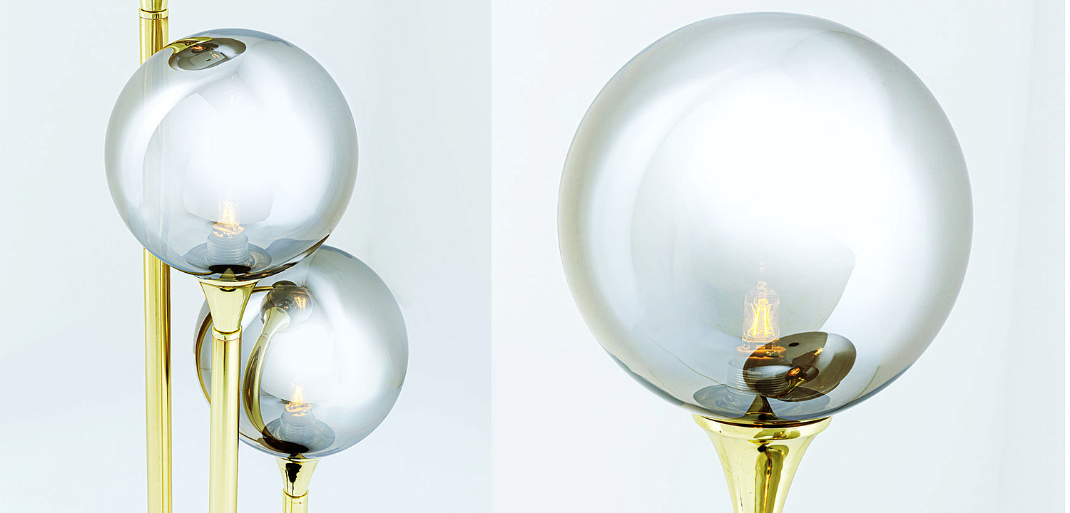 Настольная лампа Three Gray Transparent Balls Настольная лампа Three Gray Transparent Balls - Loft-Concept в Тюмени