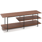 ТВ-тумба с полками из массива ореха Derick Wooden TV Stand варинант исполнения - 2 | Loft Concept в Тюмени