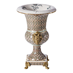 Ваза с овнами из фарфора с бронзовыми элементами Bronze Aries варинант исполнения - 3 | Loft Concept в Тюмени