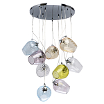 Люстра каскадная с 9-ю разноцветными стеклянными плафонами Kaleido варинант исполнения - 2 | Loft Concept в Тюмени