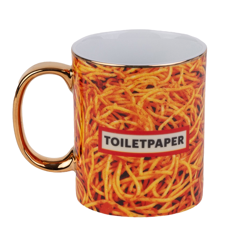 Кружка Seletti Spaghetti Красный Золотой Кружка Seletti Spaghetti Красный Золотой в Тюмени | Loft Concept