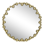 Зеркало круглое в фактурной золотистой раме из металла Mirror Golden Placer варинант исполнения - 1 | Loft Concept в Тюмени