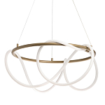 Люстра подвесная круглая золотого цвета с белыми изогнутыми световыми линиями Luke Lampco Tracer Lamp варинант исполнения - 1 | Loft Concept в Тюмени
