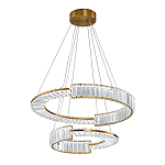 Светодиодная двухъярусная кольцевая люстра из хрусталя и стали и с пультом для регулировки света Maude Crystal Light варинант исполнения - 2 | Loft Concept в Тюмени