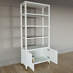 Стеллаж со стеклянными полками Elsa Dreams White варинант исполнения - 5 | Loft Concept в Тюмени