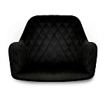 Стул с мягкой черной обивкой из велюра и подъемно-поворотным механизмом на колесиках Harper Black варинант исполнения - 3 | Loft Concept в Тюмени