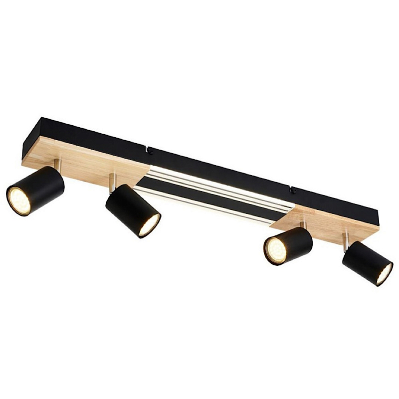 Потолочный светильник черный 70см GAVIN WOOD Черный матовый Прозрачный в Тюмени | Loft Concept 