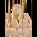 Люстра с фигурными подвесками из натурального камня Glowing Spheres варинант исполнения - 4 | Loft Concept в Тюмени