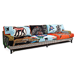 Большой Трехместный Диван с цветным принтом Qalakabusha Large Sofa варинант исполнения - 2 | Loft Concept в Тюмени