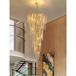 Люстра многоярусная с каркасом из металла и прозрачными подвесками FAIRYTREE Light варинант исполнения - 6 | Loft Concept в Тюмени