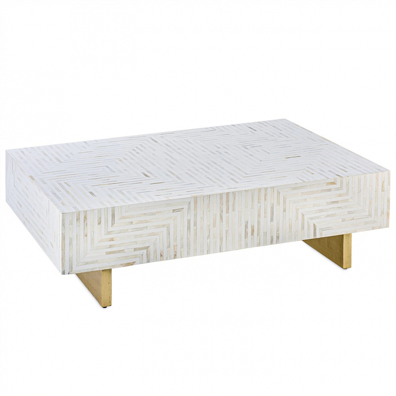 Журнальный стол Cream Indian Bone Inlay coffee table Кремовый Журнальный стол Cream Indian Bone Inlay coffee table Кремовый в Тюмени | Loft Concept