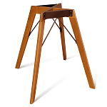 Стол обеденный с серой овальной столешницей из керамики на четырех деревянных ножках Gray Ceramics варинант исполнения - 9 | Loft Concept в Тюмени