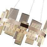 Люстра подвесная круглая с рифлёными прозрачными элементами и золотым основанием Aurea Vista варинант исполнения - 2 | Loft Concept в Тюмени