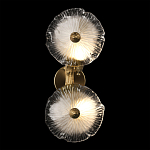 Бра с ветвистыми бронзовыми элементами и стеклянными рифлеными дисками Textured Glass Bra варинант исполнения - 3 | Loft Concept в Тюмени