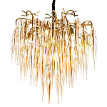 Люстра со стеклянными подвесками янтарного цвета Ambre Glass Chandelier 80 варинант исполнения - 1 | Loft Concept в Тюмени