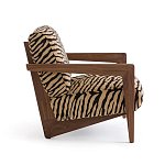 Кресло с обивкой из шенилла с тигровым принтом Tiger Chair варинант исполнения - 2 | Loft Concept в Тюмени