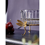 Чаша из прозрачного стекла на бронзовых ножках в виде стрекоз Eden Garden варинант исполнения - 4 | Loft Concept в Тюмени