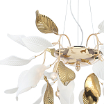 Люстра подвесная с белыми матовыми и золотыми глянцевыми листьями Wintery flovers варинант исполнения - 3 | Loft Concept в Тюмени