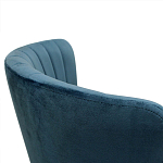 Барный стул со спинкой на 4-х деревянных ножках Синий Велюр Ava Charm варинант исполнения - 5 | Loft Concept в Тюмени