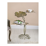 Столик приставной с тремя столешницами Тропические листья Tropical Forest gold варинант исполнения - 5 | Loft Concept в Тюмени