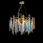 Люстра на подвесе с каркасом из металла и цветными подвесками из стекла Droplet Chandelier варинант исполнения - 3 | Loft Concept в Тюмени