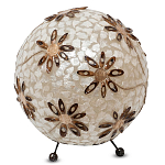 Настольная лампа из перламутра на металлическом каркасе Indonesian Ball варинант исполнения - 1 | Loft Concept в Тюмени