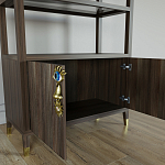 Стеллаж со стеклянными полками Elsa Dreams Walnut варинант исполнения - 5 | Loft Concept в Тюмени